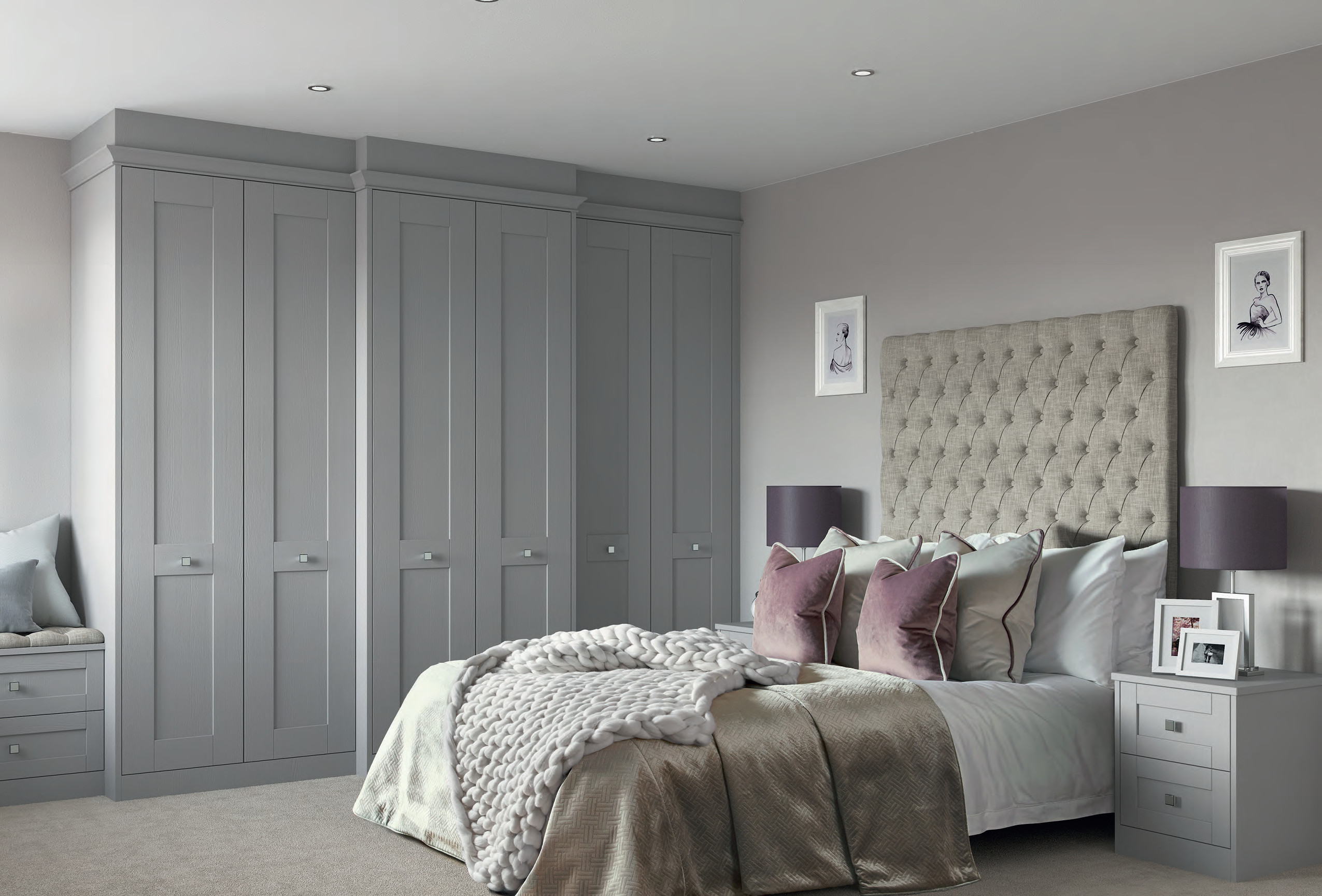 grey fitted wardrobes