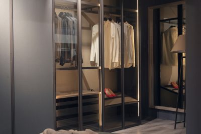 Comfortable modern wardrobe in the bedroom