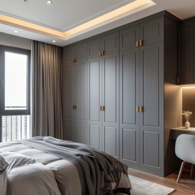 grey fitted wardrobes